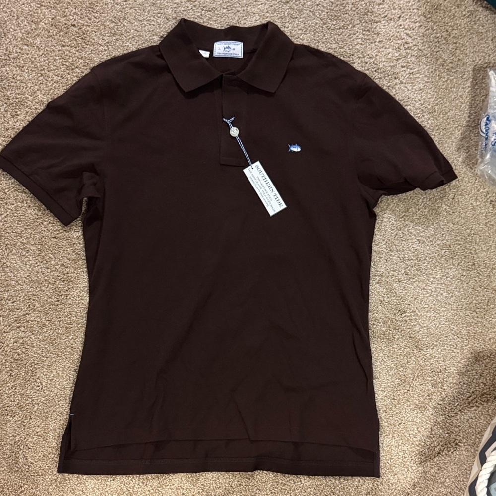 Southern Tide Dark Brown Polo Shirt